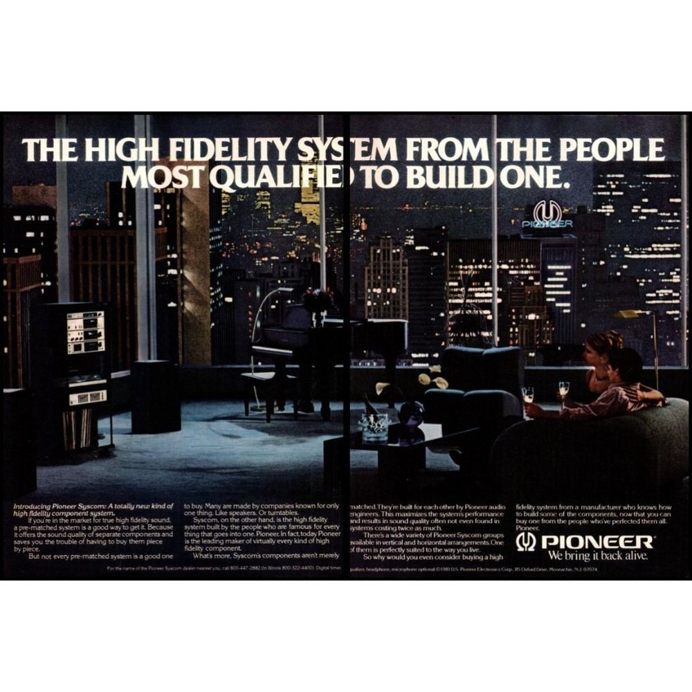 1981 Pioneer Syscom Stereo Components 2 Page Vintage Print Ad Audiophile Art